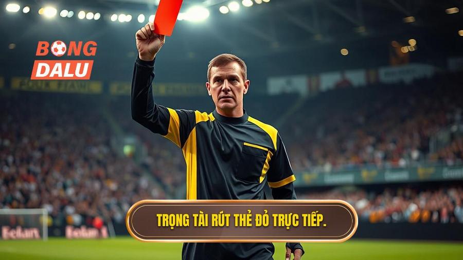 1. Trọng tài rút thẻ đỏ trực tiếp.