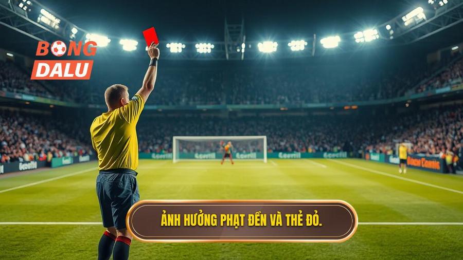 3. Ảnh hưởng phạt đền và thẻ đỏ.